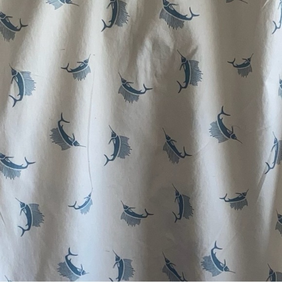 Men's J. Crew Swordfish All Over Print Short Sleeve Button Down Shirt - Picture 6 of 7